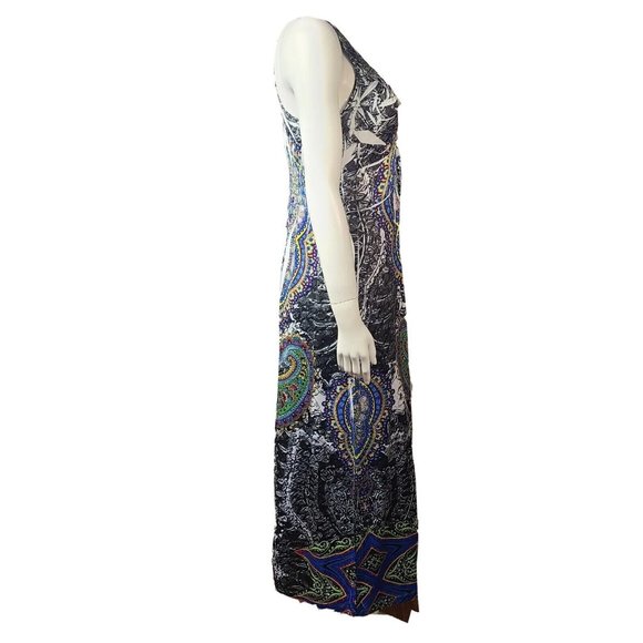NWT ONE WORLD Multicolored Jeweled Sleeveless Sublimation Dress Womens M Medium - Picture 6 of 8